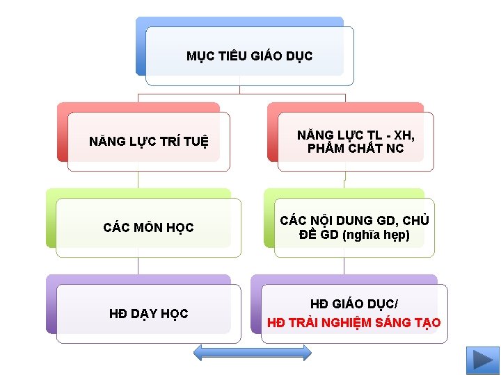 MỤC TIÊU GIÁO DỤC NĂNG LỰC TRÍ TUỆ NĂNG LỰC TL - XH, PHẨM