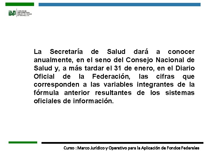 La Secretaría de Salud dará a conocer anualmente, en el seno del Consejo Nacional