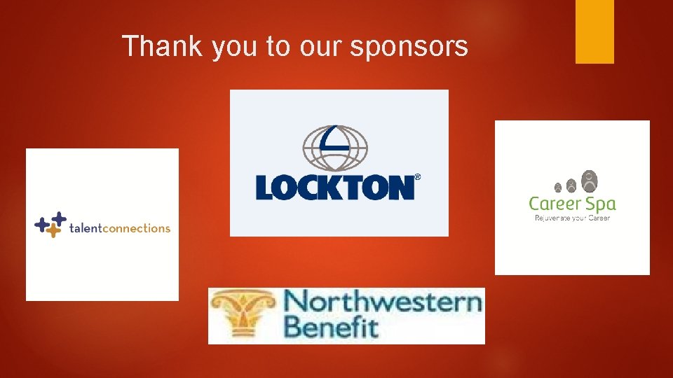 Thank you to our sponsors 