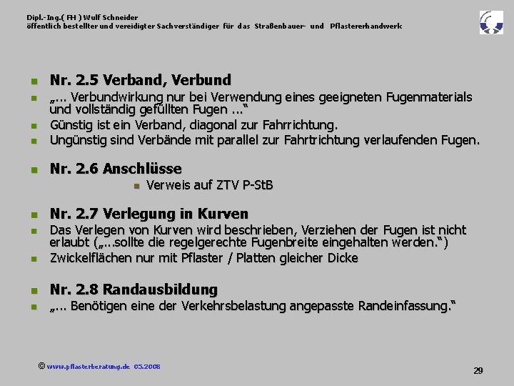 Dipl. -Ing. ( FH ) Wulf Schneider öffentlich bestellter und vereidigter Sachverständiger für das