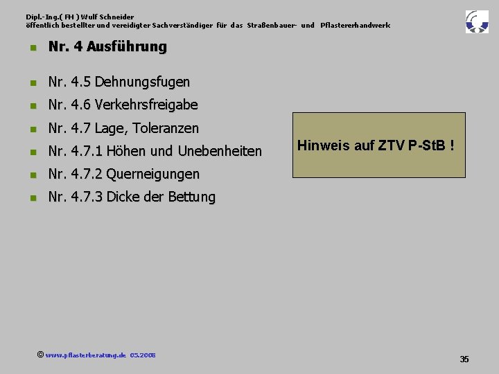 Dipl. -Ing. ( FH ) Wulf Schneider öffentlich bestellter und vereidigter Sachverständiger für das