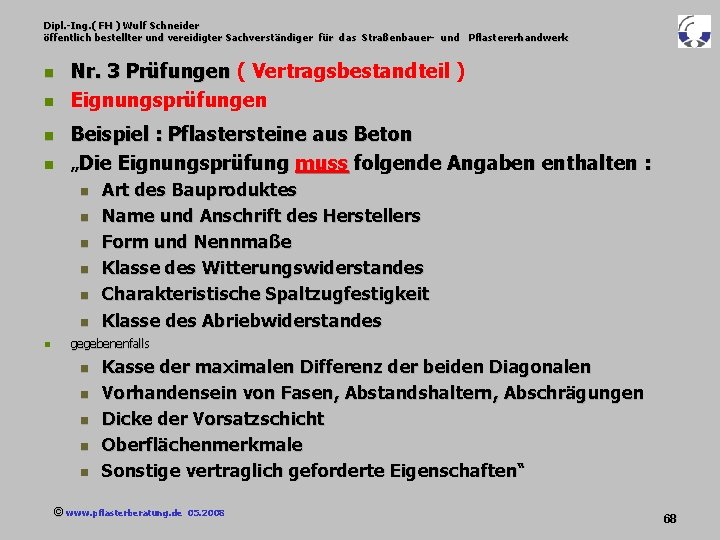 Dipl. -Ing. ( FH ) Wulf Schneider öffentlich bestellter und vereidigter Sachverständiger für das