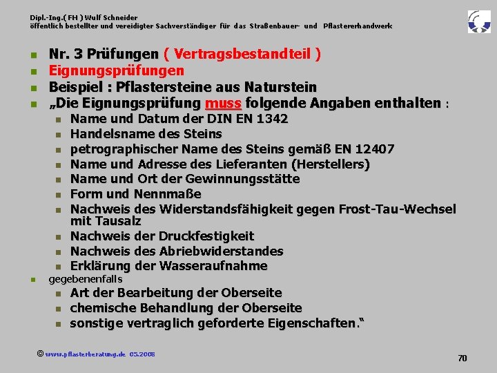 Dipl. -Ing. ( FH ) Wulf Schneider öffentlich bestellter und vereidigter Sachverständiger für das