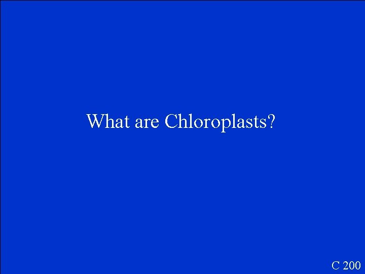 What are Chloroplasts? C 200 