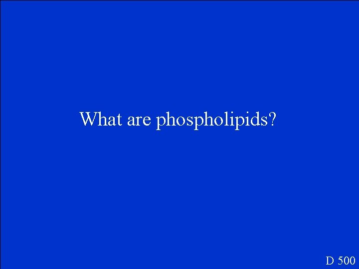 What are phospholipids? D 500 