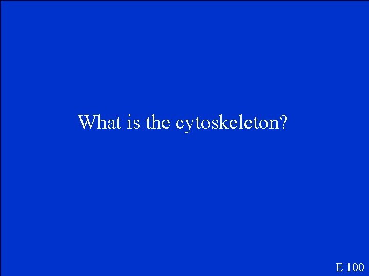 What is the cytoskeleton? E 100 