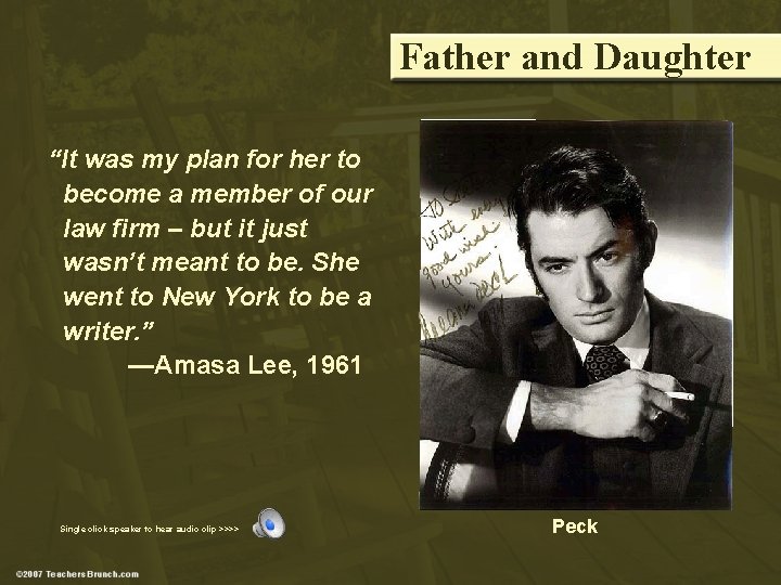 Father and Daughter “It was my plan for her to become a member of