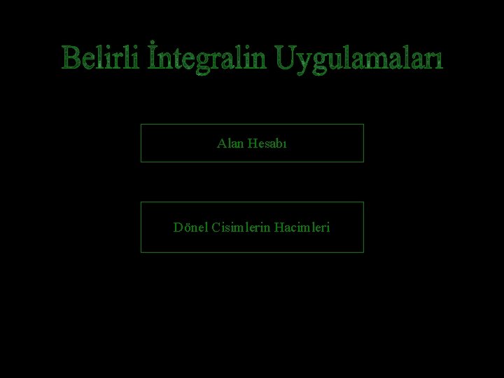 Alan Hesabı Dönel Cisimlerin Hacimleri 