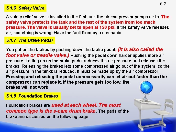 5. 1. 6 Safety Valve 5 -2 A safety relief valve is installed in