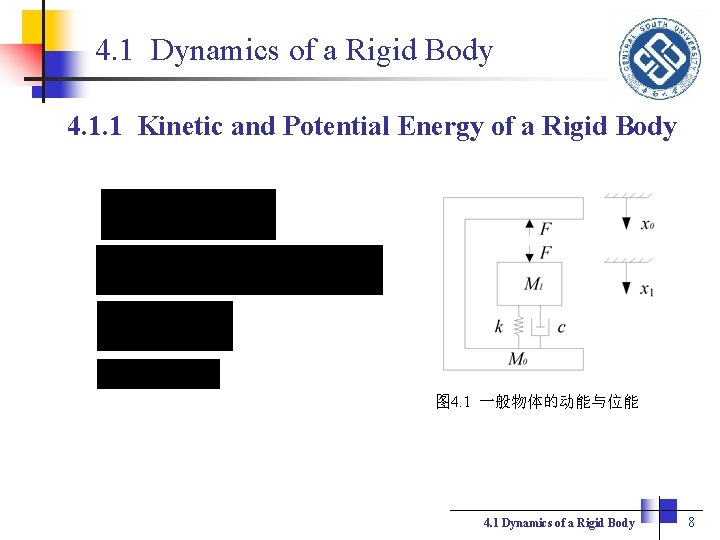 4. 1 Dynamics of a Rigid Body 4. 1. 1 Kinetic and Potential Energy