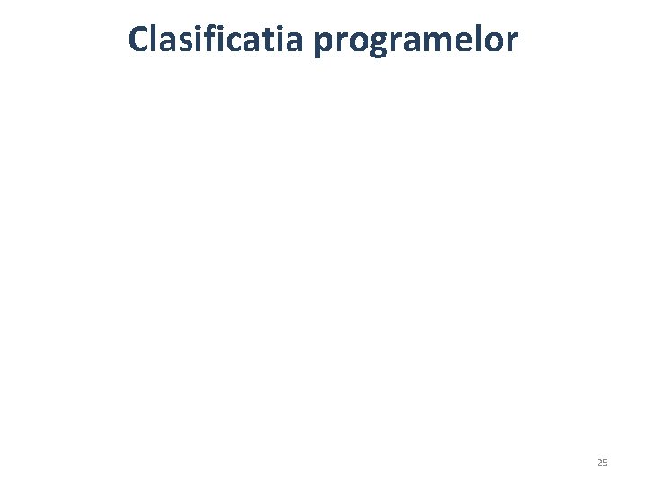 Clasificatia programelor 25 