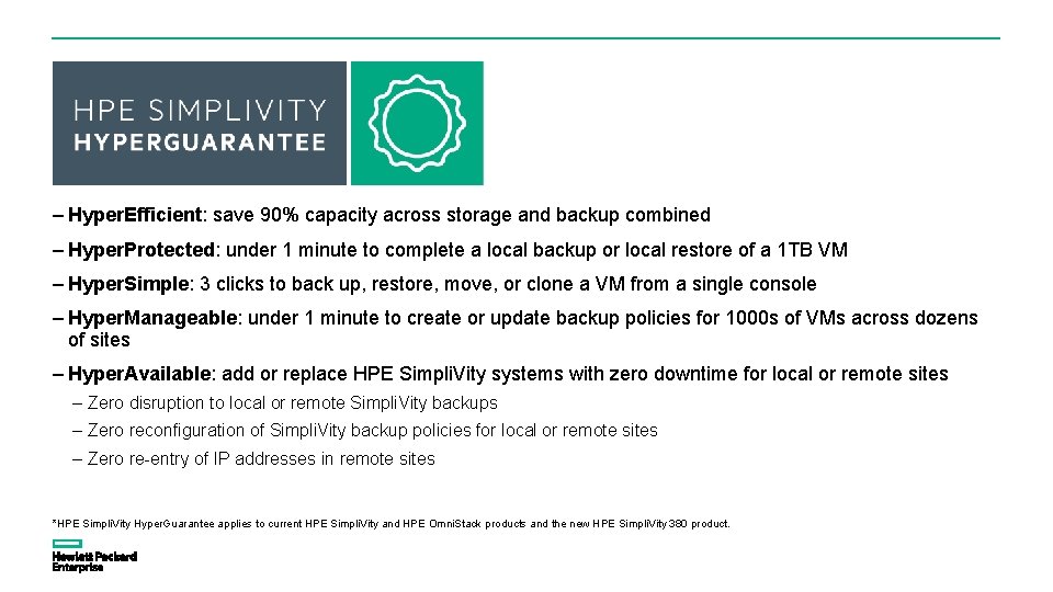 – Hyper. Efficient: save 90% capacity across storage and backup combined – Hyper. Protected: