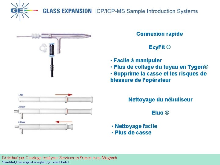  Courtage Analyses Services Connexion rapide Ezy. Fit ® • Facile à manipuler •