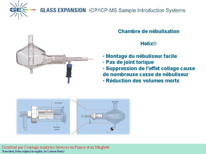  Courtage Analyses Services Chambre de nébulisation Helix® • Montage du nébuliseur facile •