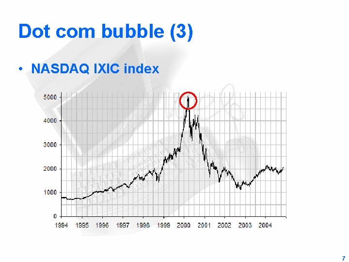 Dot com bubble (3) • NASDAQ IXIC index 7 