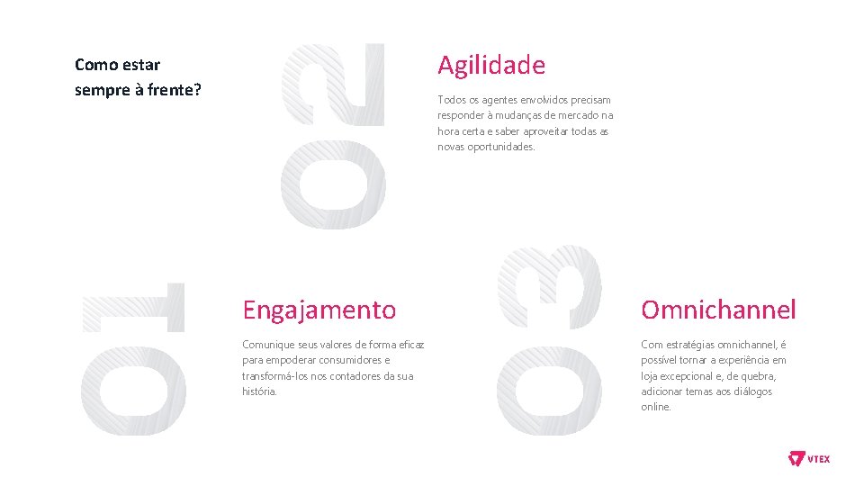 Agilidade Como estar sempre à frente? Todos os agentes envolvidos precisam responder à mudanças