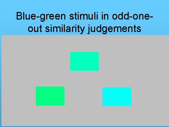 Blue-green stimuli in odd-oneout similarity judgements 