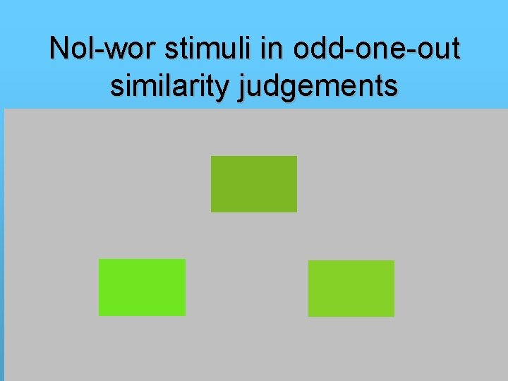 Nol-wor stimuli in odd-one-out similarity judgements Nol-wor stimuli in odd-one-out similarity judgements