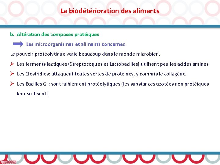 La biodétérioration des aliments b. Altération des composés protéiques Les microorganismes et aliments concernes