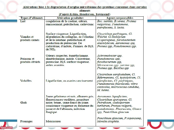 La biodétérioration des aliments 