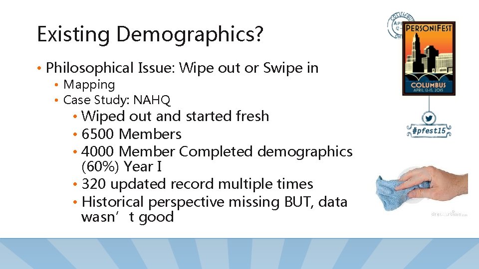 Existing Demographics? • Philosophical Issue: Wipe out or Swipe in • Mapping • Case