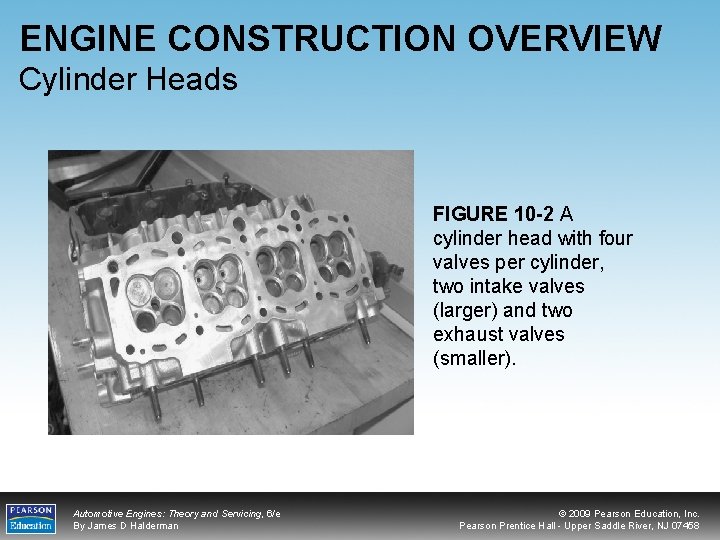 ENGINE CONSTRUCTION OVERVIEW Cylinder Heads FIGURE 10 -2 A cylinder head with four valves