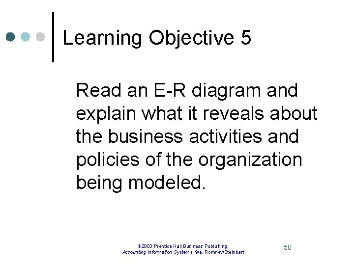 Learning Objective 5 Read an E-R diagram and explain what it reveals about the