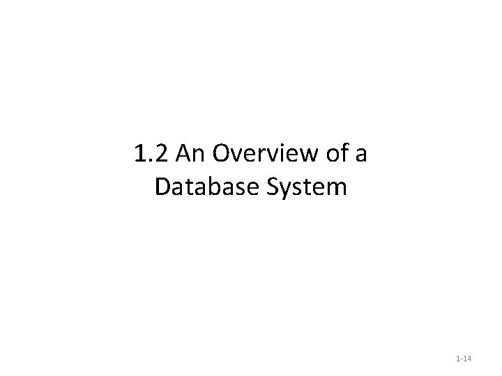 1. 2 An Overview of a Database System 1 -14 
