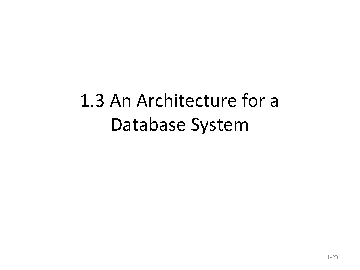 1. 3 An Architecture for a Database System 1 -23 