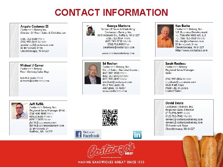 CONTACT INFORMATION 19 