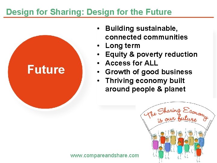 Design for Sharing: Design for the Future • Building sustainable, connected communities • Long