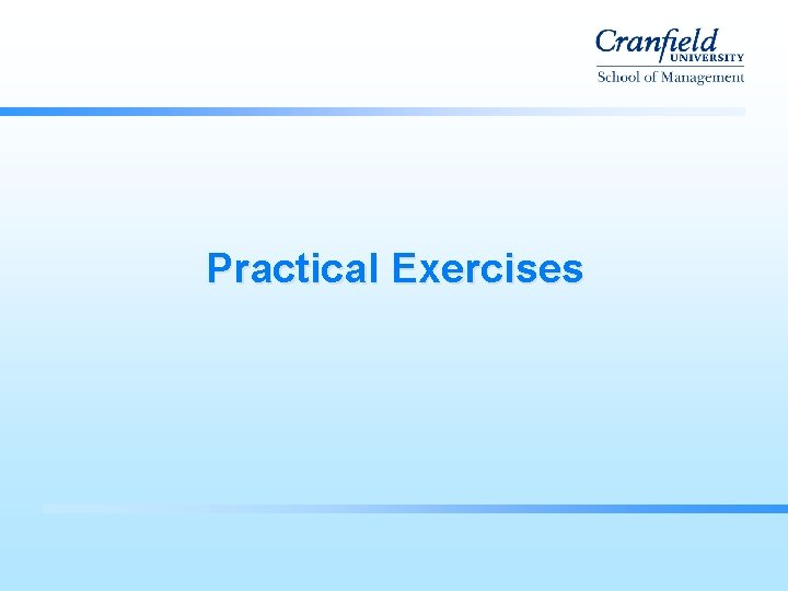 Practical Exercises 
