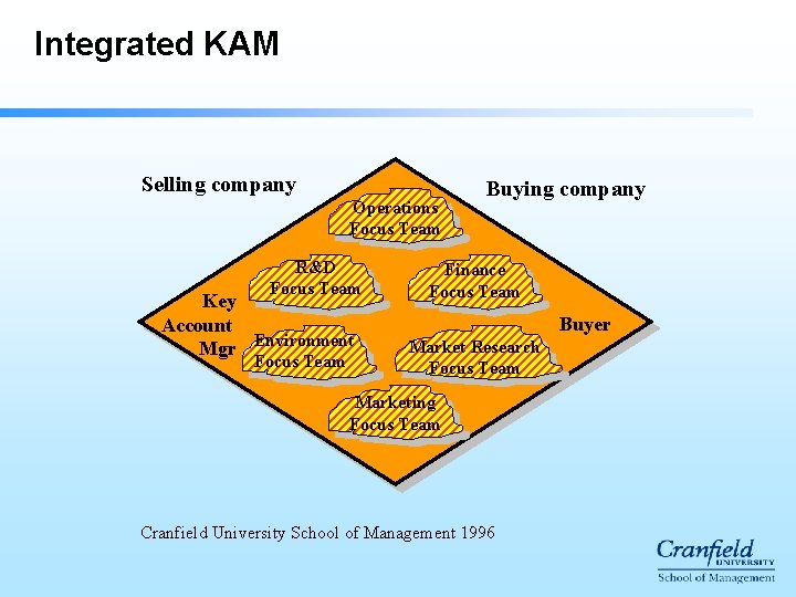 Integrated KAM Selling company Operations Focus Team R&D Focus Team Key Account Mgr Environment