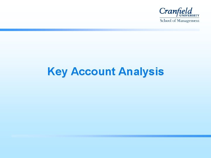 Key Account Analysis 