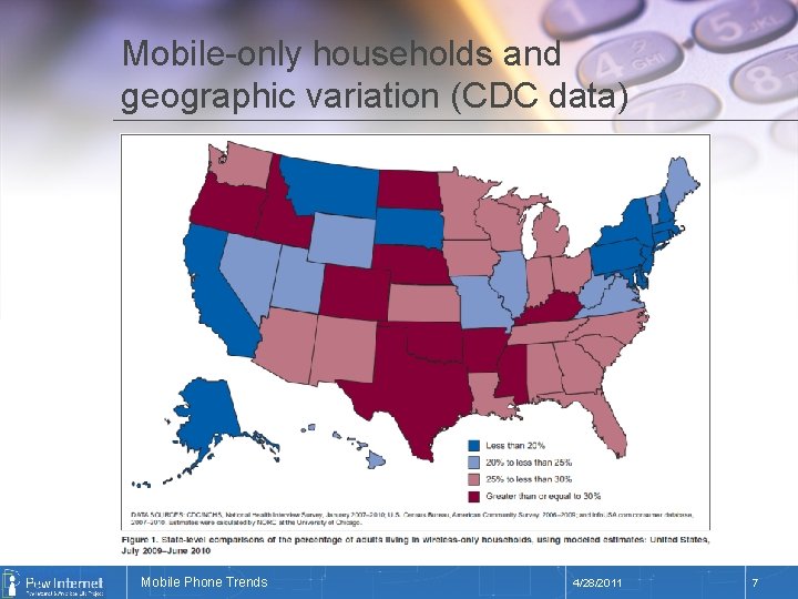 Mobile-only households and geographic variation (CDC data) Title of Phone Mobile presentation Trends 4/28/2011