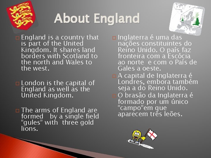 About England � � � England is a country that is part of the