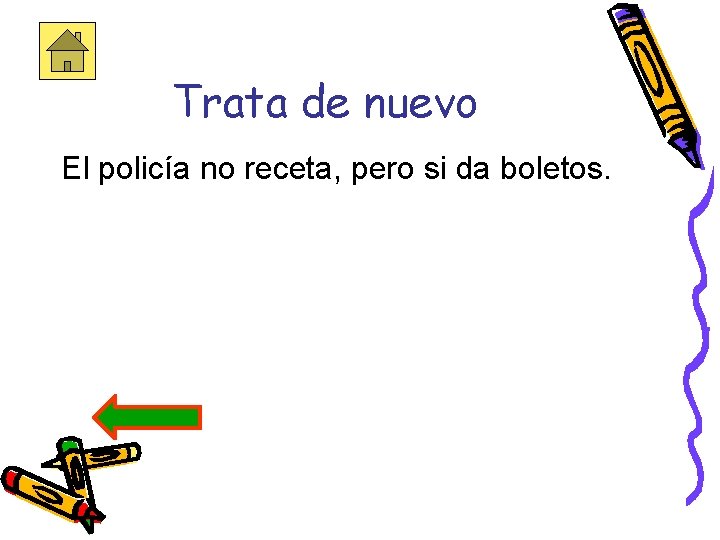 Trata de nuevo El policía no receta, pero si da boletos. 