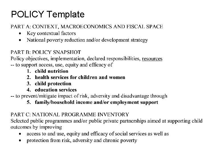 POLICY Template 