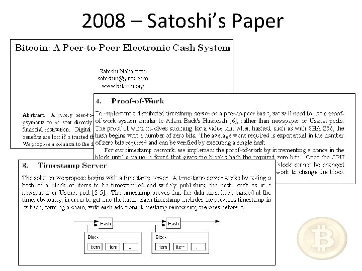 2008 – Satoshi’s Paper 