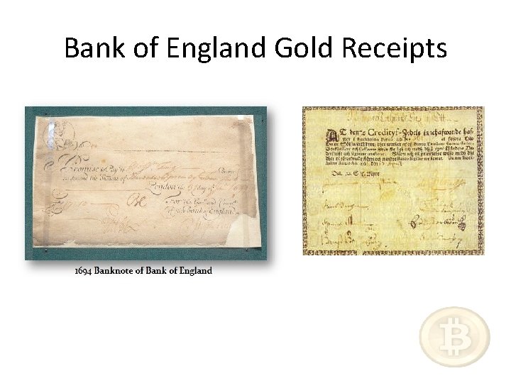 Bank of England Gold Receipts 