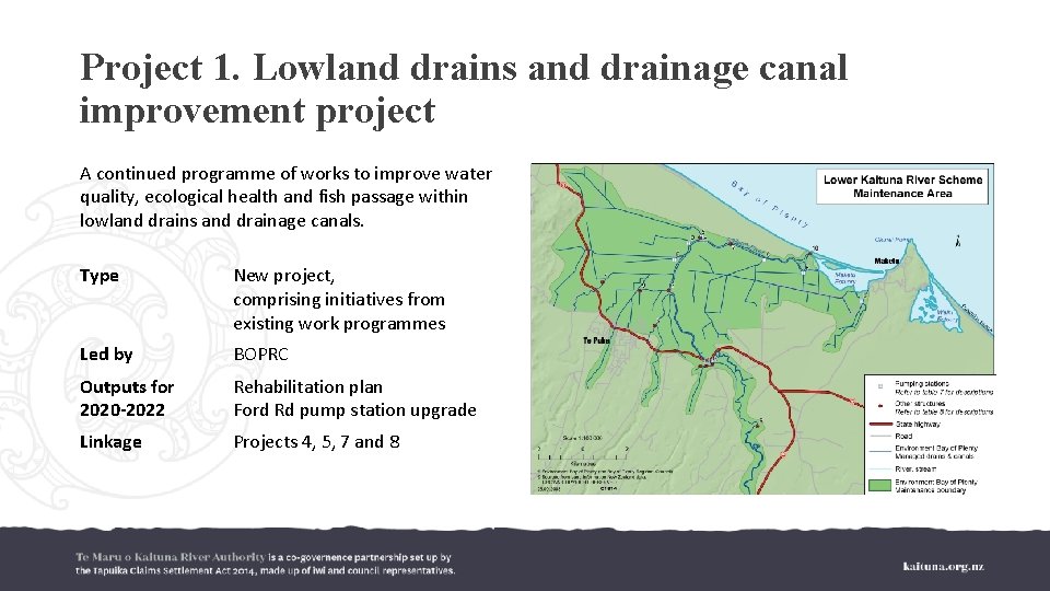 Project 1. Lowland drains and drainage canal improvement project A continued programme of works