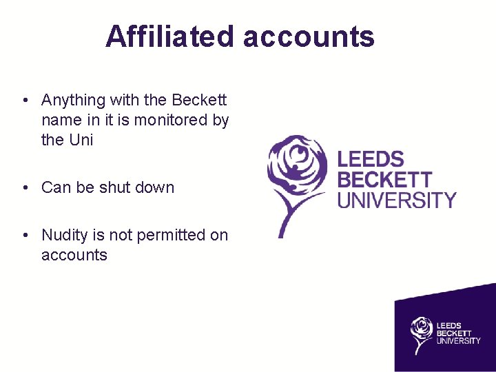 Affiliated accounts • Anything with the Beckett name in it is monitored by the
