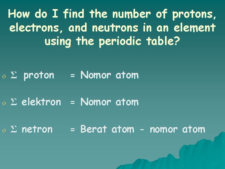 How do I find the number of protons, electrons, and neutrons in an element