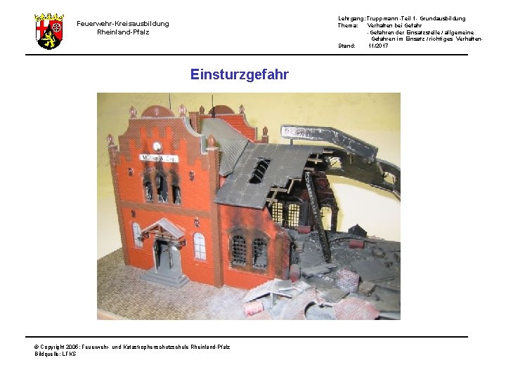 Lehrgang: Truppmann -Teil 1 - Grundausbildung Thema: Verhalten bei Gefahr -Gefahren der Einsatzstelle /