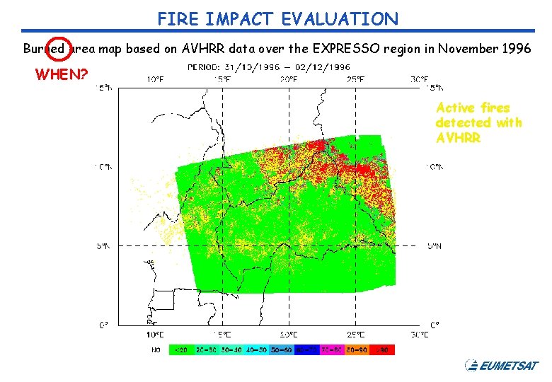 FIRE IMPACT EVALUATION Burned area map based on AVHRR data over the EXPRESSO region