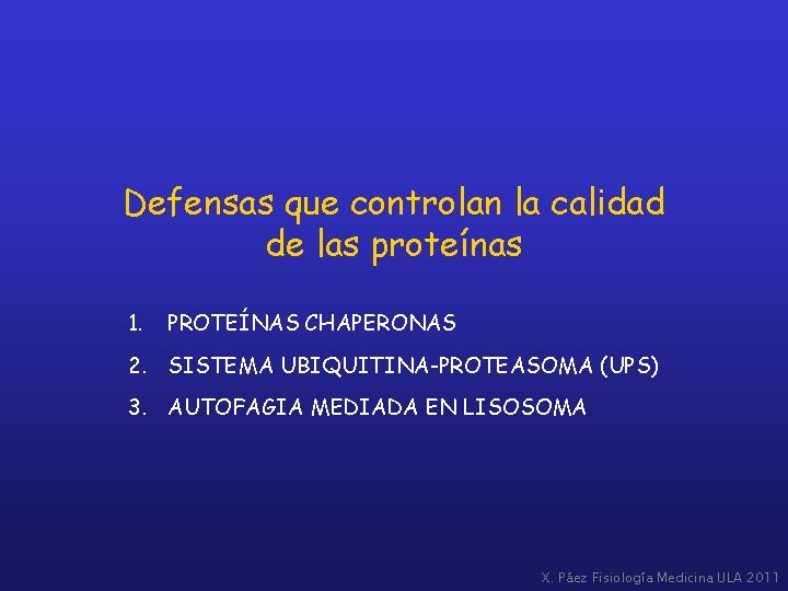Defensas que controlan la calidad de las proteínas 1. PROTEÍNAS CHAPERONAS 2. SISTEMA UBIQUITINA-PROTEASOMA