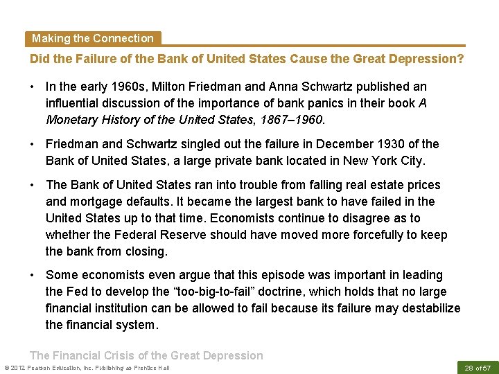 Making the Connection Did the Failure of the Bank of United States Cause the