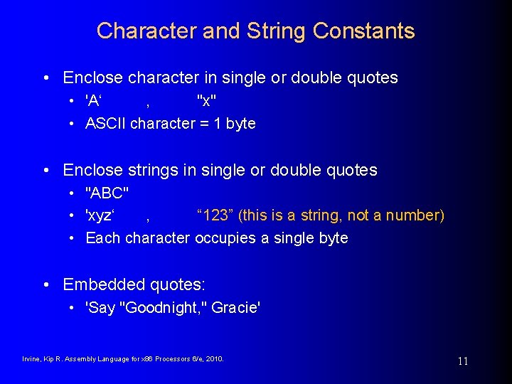 Character and String Constants • Enclose character in single or double quotes • 'A‘ Character and String Constants • Enclose character in single or double quotes • 'A‘