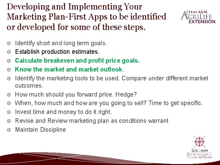Developing and Implementing Your Marketing Plan-First Apps to be identified or developed for some
