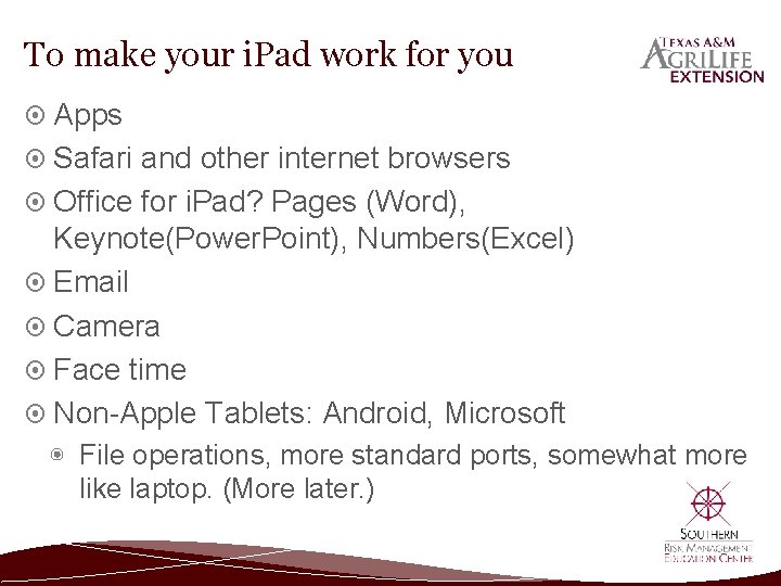 To make your i. Pad work for you Apps Safari and other internet browsers